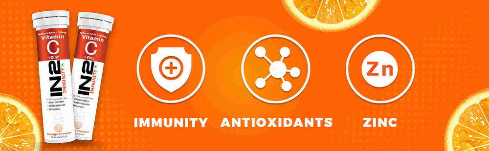 IN2 Vitamin C helps with immunity, adds antioxidants & zinc